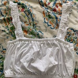 Aritzia Wilfred Crop ruffle tank top
